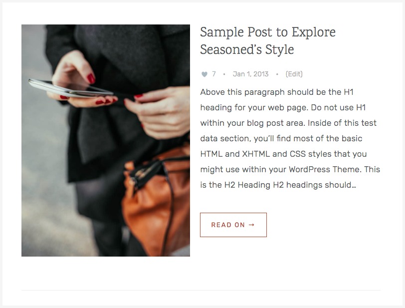 Seasoned Pro - Add a link to the blog page from home page widgets