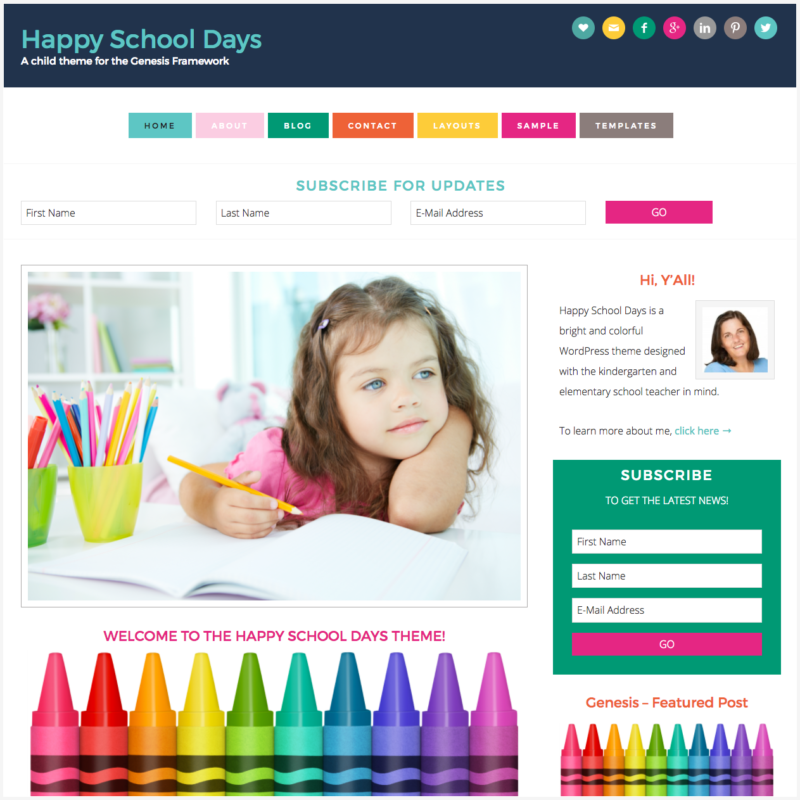 Happy School Days WordPress Theme