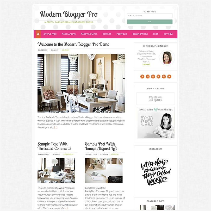 Add a Landing Page to the Modern Blogger Pro theme